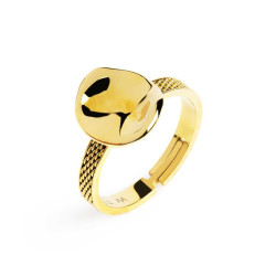 Anello Donna Marlù 33AN0041G-S con bottone martellato Oro