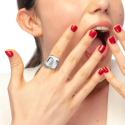 Anello Donna Marlù 33AN0042-M Quadrato in Acciaio Silver