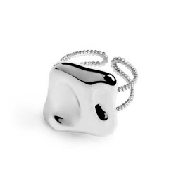 Anello Donna Marlù 33AN0042-M Quadrato in Acciaio Silver
