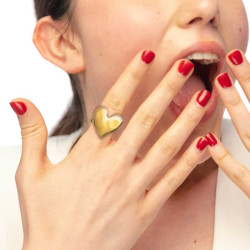 Anello Donna Marlù 33AN0043G-S Cuore in Acciaio Oro