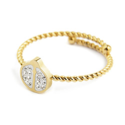 Anello Donna Marlù 18AN028G-S in Acciaio Oro con Coccinella