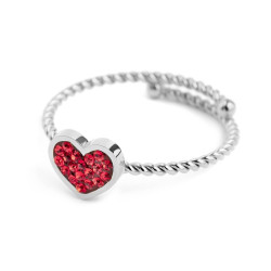 Anello Donna Marlù 18AN029R-S in Acciaio Cuore Rosso