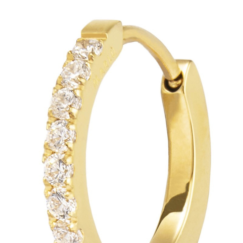 Mono Orecchino Donna Marlù 31OR0020G-W a cerchio 1,7 cm con zirconi Oro