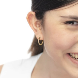 Mono Orecchino Donna Marlù 31OR0021G-W a cerchio 2 cm con zirconi Oro