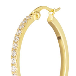 Mono Orecchino Donna Marlù 31OR0027G-W a cerchio 2,9 cm con zirconi Oro
