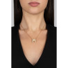Collana Donna OpsObject OPSCL-1028 In Acciaio Oro Con Iniziale M E Zirconi