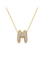 Collana Donna OpsObject OPSCL-1028 In Acciaio Oro Con Iniziale M E Zirconi