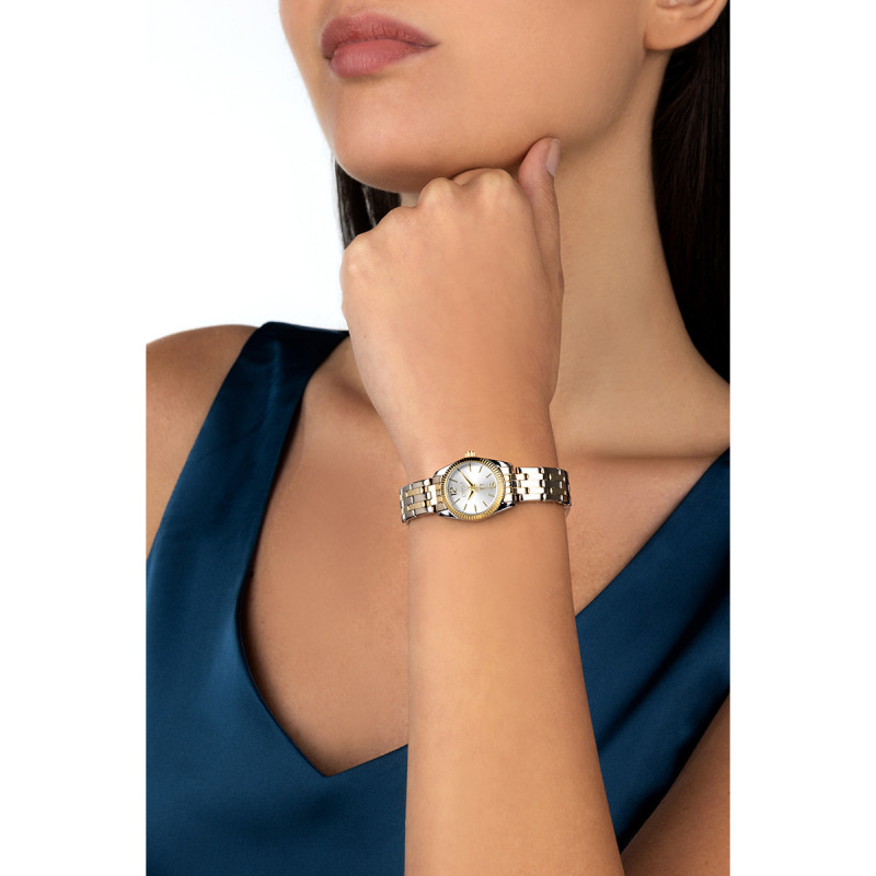 copy of copy of copy of copy of copy of Collana Donna OpsObject OPSCL-1028 In Acciaio Oro Con Iniziale M E Zirconi