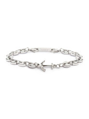 Bracciale Donna Marlù 30BR0012-N in Acciaio Silver con Ancora Centrale Catena Ma