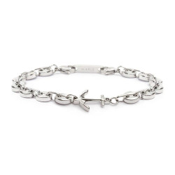 Bracciale Donna Marlù 30BR0012-N in Acciaio Silver con Ancora Centrale Catena Ma