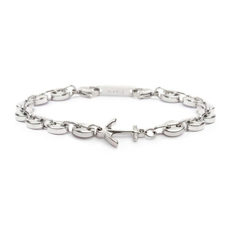 Bracciale Donna Marlù 30BR0012-N in Acciaio Silver con Ancora Centrale Catena Ma