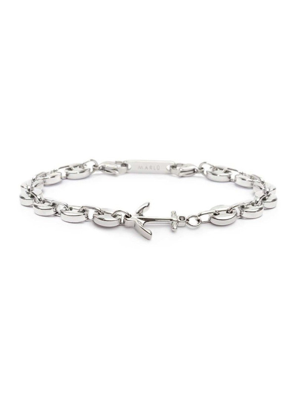 Bracciale Donna Marlù 30BR0012-N in Acciaio Silver con Ancora Centrale Catena Ma