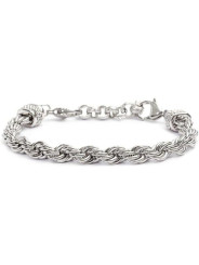 Bracciale Unisex Marlù 30BR0014 Catena Corda in Acciaio Silver 6,8mm