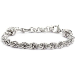 Bracciale Unisex Marlù 30BR0014 Catena Corda in Acciaio Silver 6,8mm