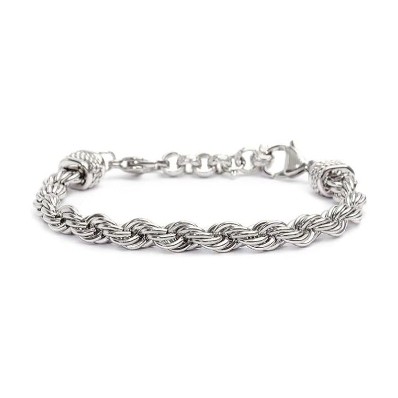 Bracciale Unisex Marlù 30BR0014 Catena Corda in Acciaio Silver 6,8mm Bracciale Unisex Marlù 30BR0014 Catena Corda in Acciaio Silver 6,8mm