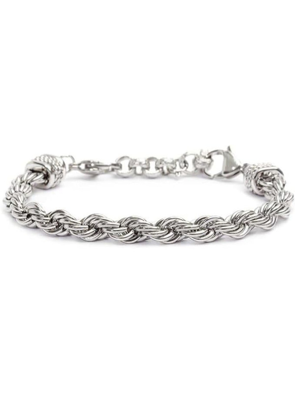 Bracciale Unisex Marlù 30BR0014 Catena Corda in Acciaio Silver 6,8mm