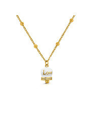 Collana Donna OpsObject Mybell OPSCL-1006 Acciaio Oro con Campana Bianca