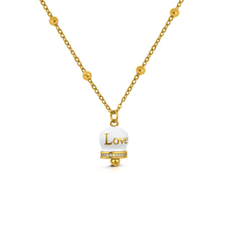 copy of copy of Collana Donna OpsObject OPSCL-1041 Teddy Orso Acciaio Oro e Cristalli