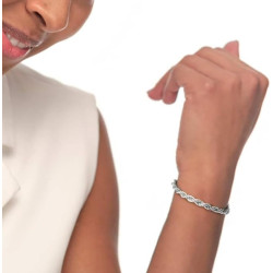 Bracciale Unisex Marlù 30BR0014 Catena Corda in Acciaio Silver 6,8mm