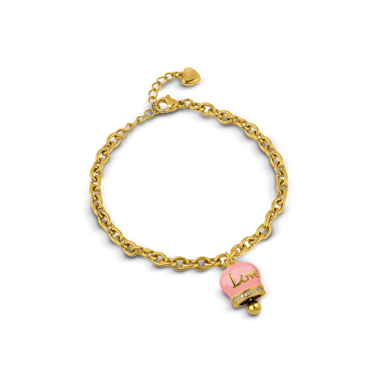 Bracciale Donna Ops Objects OPSBR-977 MyBell in Acciaio Oro e Campana Rosa