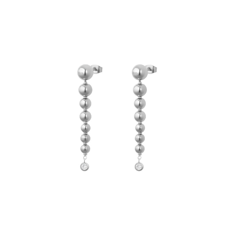 Orecchini Donna Liujo LJ2987 Sfere Pendenti Acciaio Silver