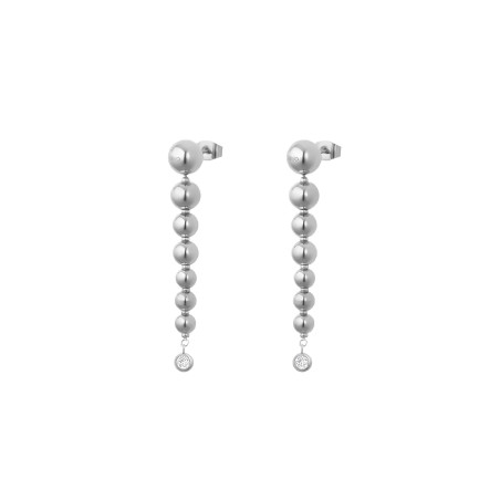 Orecchini Donna Liujo LJ2987 Sfere Pendenti Acciaio Silver