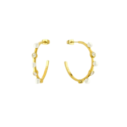 Orecchini Donna Liujo LJ2997 in Acciaio Oro con Perle e Zirconi