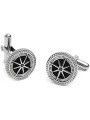Gemelli Uomo Marlù 30GE0001-N Tondi in Acciaio Silver con rosa dei venti