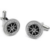Gemelli Uomo Marlù 30GE0001-N Tondi in Acciaio Silver con rosa dei venti