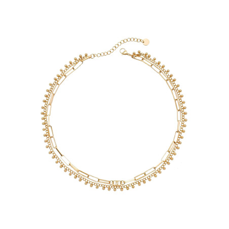 Collana Donna Liujo LJ3003 Doppio Filo in Acciaio Oro 45cm