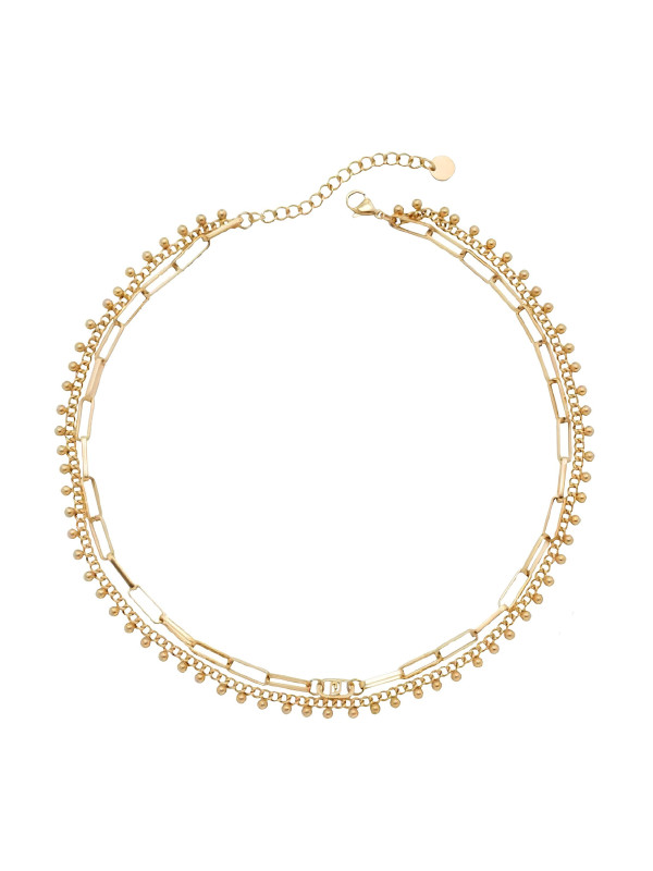 Collana Donna Liujo LJ3003 Doppio Filo in Acciaio Oro 45cm