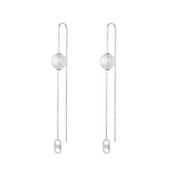 Orecchini Donna Liujo LJ3009 in Acciaio Silver Pendente Perla