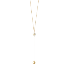 Collana Donna Liujo LJ3010 in Acciaio Oro Catena con Perla 55cm