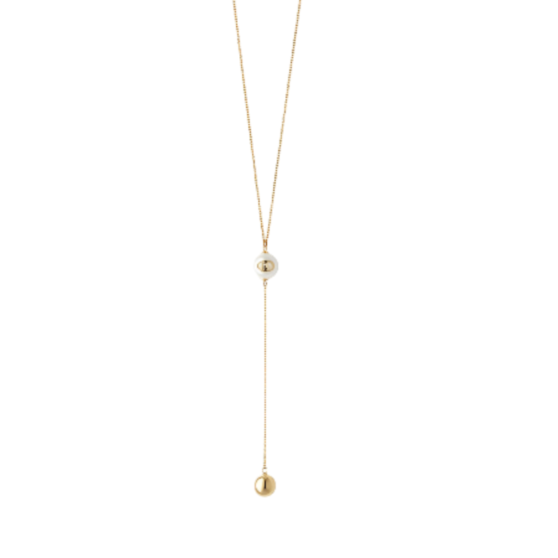 Collana Donna Liujo LJ3010 in Acciaio Oro Catena con Perla 55cm