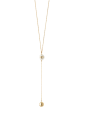 Collana Donna Liujo LJ3010 in Acciaio Oro Catena con Perla 55cm