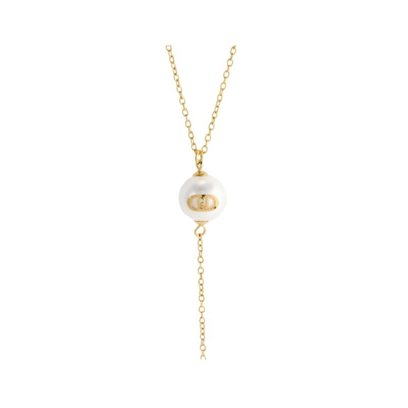 Collana Donna Liujo LJ3010 in Acciaio Oro Catena con Perla 55cm
