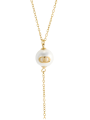 Collana Donna Liujo LJ3010 in Acciaio Oro Catena con Perla 55cm