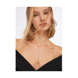 Collana Donna Liujo LJ3010 in Acciaio Oro Catena con Perla 55cm