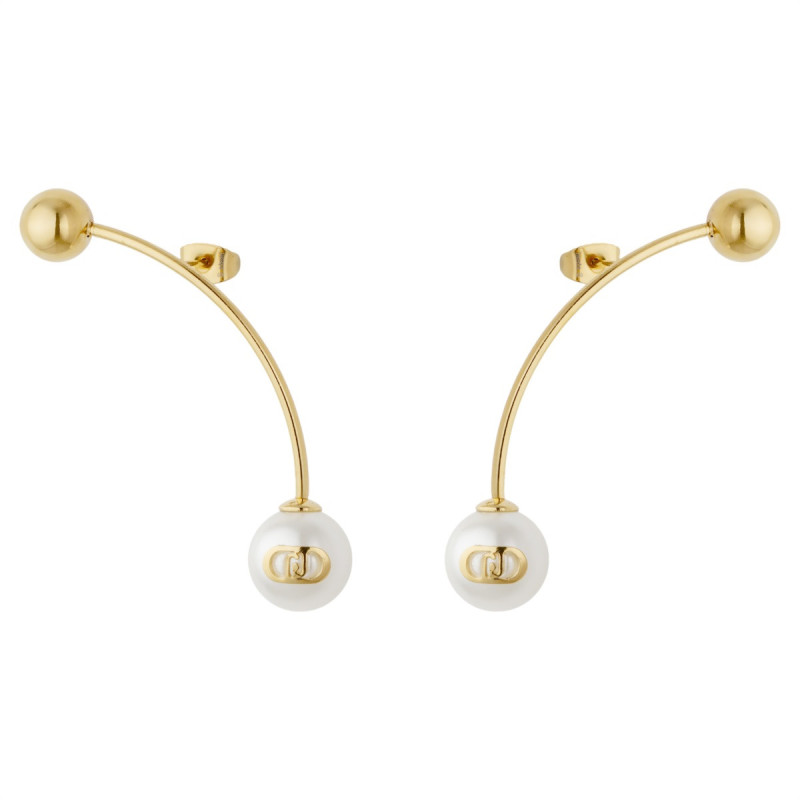 Orecchini Donna Liujo LJ3017 in Acciaio Oro con Perla