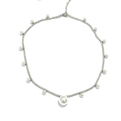 Collana Donna Liujo LJ3018 in Acciaio Silver con Perle