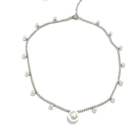 Collana Donna Liujo LJ3018 in Acciaio Silver con Perle