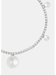 Bracciale Donna Liujo LJ3019 Tennis in Acciaio Silver con Perle
