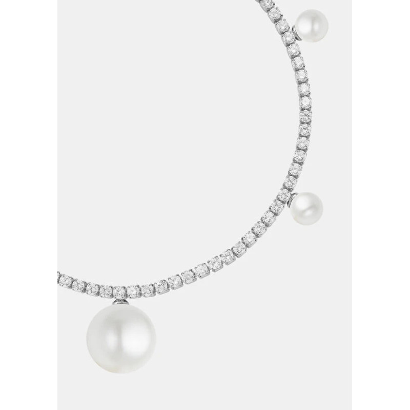 Bracciale Donna Liujo LJ3019 Tennis in Acciaio Silver con Perle