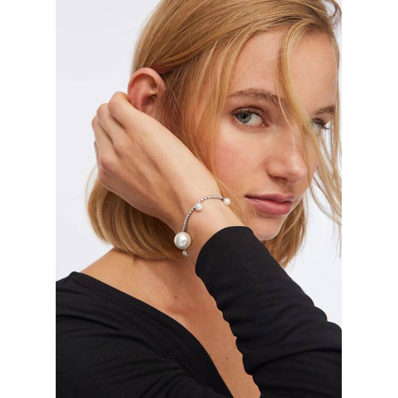 Bracciale Donna Liujo LJ3019 Tennis in Acciaio Silver con Perle
