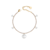 Bracciale Donna Liujo LJ3022 Tennis in Acciaio Oro con Perle