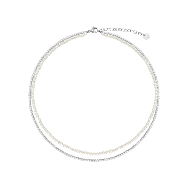 Collana Donna Liujo LJ3024 Tennis Acciaio Silver con Perle