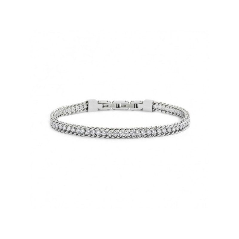 Bracciale Uomo Tennis 31BR0002W-M in Acciaio Silver con Pietre Bianche Bracciale Uomo Tennis 31BR0002W-M in Acciaio Silver con Pietre Bianche