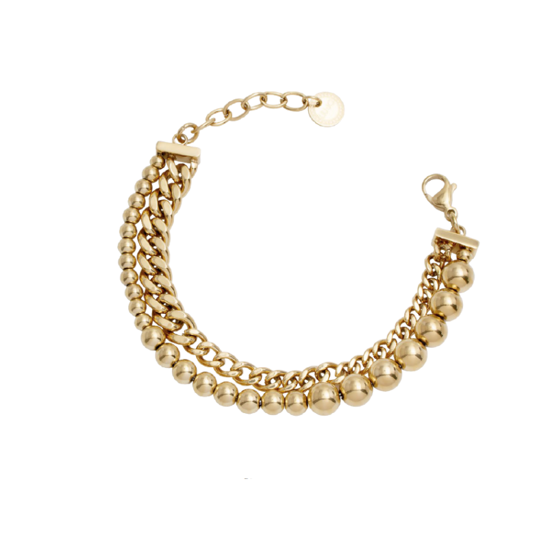 Bracciale Donna Liujo LJ3050 Groumette e Sfere Acciaio Oro