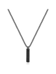 Collana Uomo Brosway Ink BIK113 in Acciaio Colore Nero con Zirconi