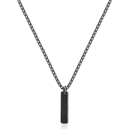 Collana Uomo Brosway Ink BIK113 in Acciaio Colore Nero con Zirconi